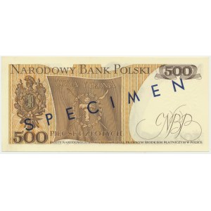 500 złotych 1974 - A 0000000 - SPECIMEN tylko na rewersie - RZADKOŚĆ