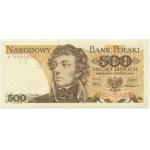 500 złotych 1974 - A 0000000 - SPECIMEN tylko na rewersie - RZADKOŚĆ