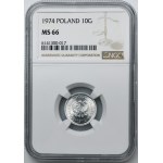 10 Pfennige 1974 - NGC MS66