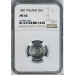 20 haléřů 1961 - NGC MS66