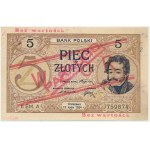 5 złotych 1924 - WZÓR - II EM.A - ze stemplem PARAUGS - NIENOTOWANY