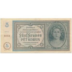 Böhmen und Mähren, 5 Kronen (1940)