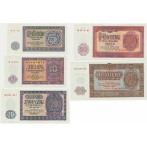 Germany, DDR, lor 50-100 Mark 1955 (5 pcs.)