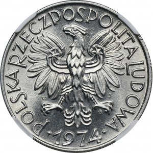 5 złotych 1974 Rybak - NGC MS67