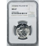 5 złotych 1974 Rybak - NGC MS67