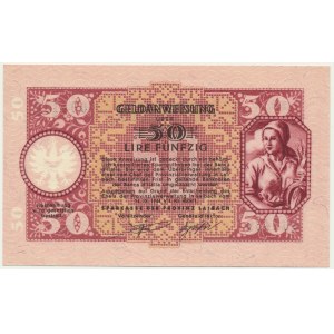 Jugoslawien, Slowenien, Deutsche Besatzung - Laibach, 50 Lira 1944