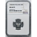 20 groszy 1985 - NGC MS66 PROOF LIKE - jak lustrzanka