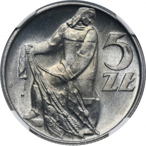 5 złotych 1960 Rybak - NGC MS65