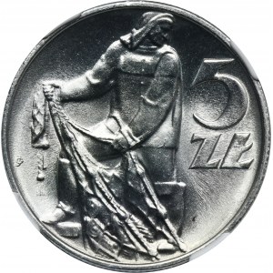 5 złotych 1974 Rybak - NGC MS66