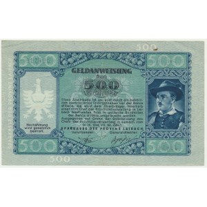 Yugoslavia, Slovenia, German Occupation - Laibach, 500 Lire 1944
