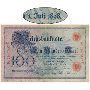 Deutschland, 100 Mark 1898 - seltener Jahrgang