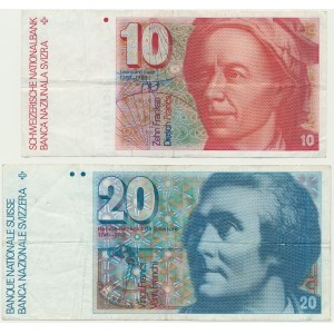 Švýcarsko, sada 10-20 franků (1978-1992)