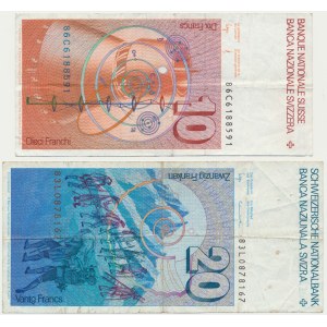 Švajčiarsko, sada 10-20 frankov (1978-1992)