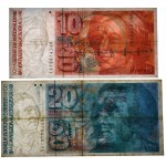 Švýcarsko, sada 10-20 franků (1978-1992)