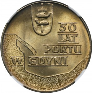 10 zlatých 1972 50 rokov prístavu Gdynia - NGC MS66