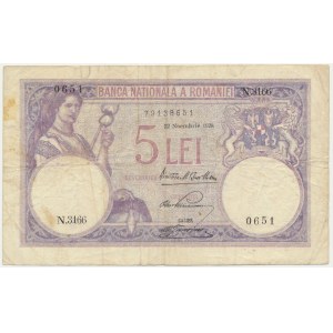 Romania, 5 Lei 1928