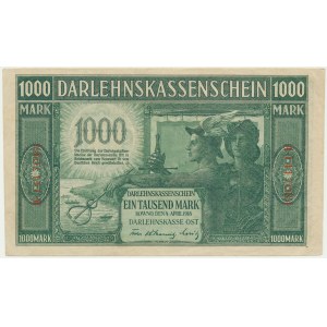 Kaunas, 1 000 marek 1918 - A - 7 číslic - zelené podpisy