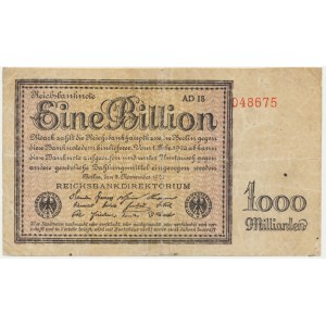 Nemecko, 1 bilión mariek 1923