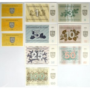 Lithuania, lot Talonas 1991 - with text - (10 pcs.)