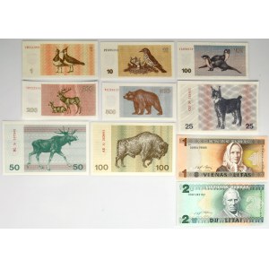 Litauen, Banknotensatz 1991-94 (10 Stück)