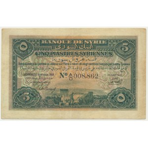 Syria, 5 Piastres 1919