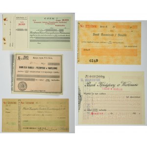 Set of Polish pre-war checks (5 pieces).