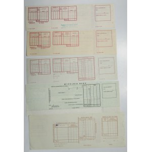 Zestaw polskich czeków powojennych (5 szt.)
