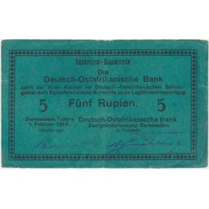 Germany, East Africa, 5 Rupees 1916