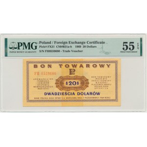 Pewex, 20 USD 1969 - FH - PMG 55 EPQ