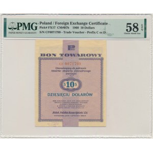 Pewex, 10 dolarów 1960 - Cf - z klauzulą - PMG 58 EPQ - PIĘKNY