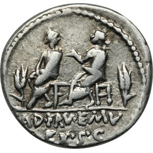 Římská republika, L. Calpurnius Piso Caesoninus, Q. Servilius Caepio, Denar