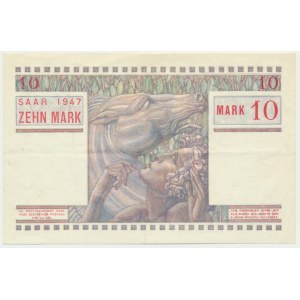 Saar, 10 Mark 1947 - RARE