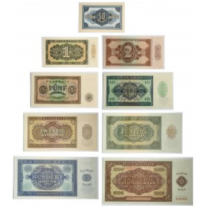 Germany, DDR, lot 50 pfennig - 1.000 Mark 1948 (9 pcs.)