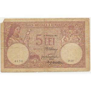 Romania, 5 Lei 1917 - Brown -