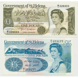St. Helena, lot 1-5 Pounds (1981-88)(2 pcs.)