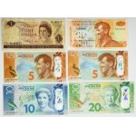 Nowa Zelandia, zestaw 1-20 dolarów (1967-2018)(6 szt.)
