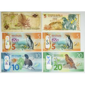 Nový Zéland, sada 1-20 USD (1967-2018)(6 ks)