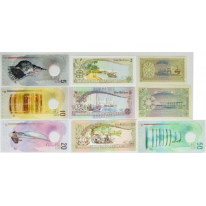 Maldives, lot 1-50 Rufiyaa 1960-2017 (9 pcs.)