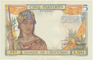 French Indo-China, 5 Piastres (1949)