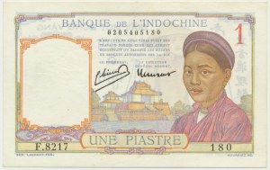 French Indochina, 1 Piastre (1932-1949) - red prefix -