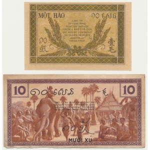 Francúzska Indočína, sada 10 centov (1939-42)(2 kusy).