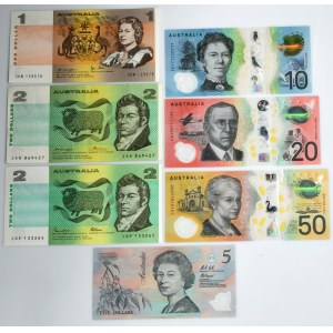 Australia, zestaw 1-50 dolarów (7 szt.)