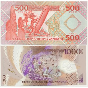 Vanuatská republika, sada 500-1000 Vatu (1992-2014)(2 ks).