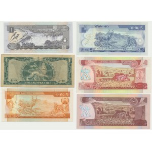 Ethopia, lot 1-10 Birr, 1 Dollar (6 pcs.)