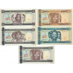 Eritrea, lot 120 Nakfa 1997-2012 (5 pcs.)