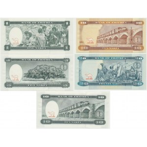 Eritrea, lot 120 Nakfa 1997-2012 (5 pcs.)