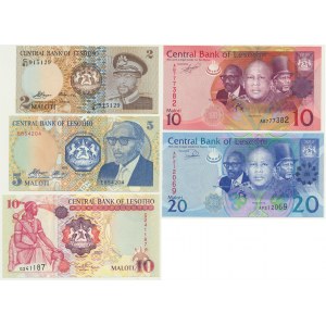 Lesotho, lot 2-20 Maloti (5 pcs.)