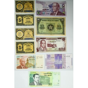 Morocco, lot 5-50 Francs (10 pcs.)