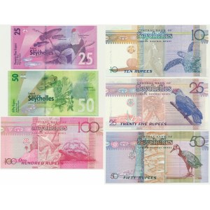 Seychelles, lot 10-50 Rupees 1998-2016 (6 pcs.)