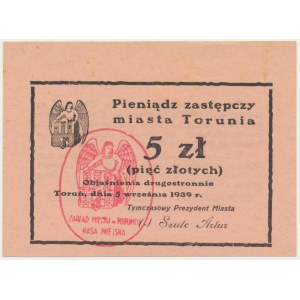 Toruň, 5 zlatých 1939 - RARE
